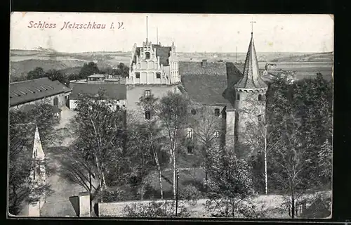 AK Netzschkau i. V., Blick zum Schloss