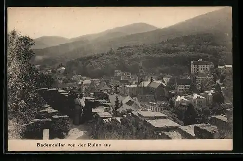 AK Badenweiler, Totalansicht von der Ruine aus
