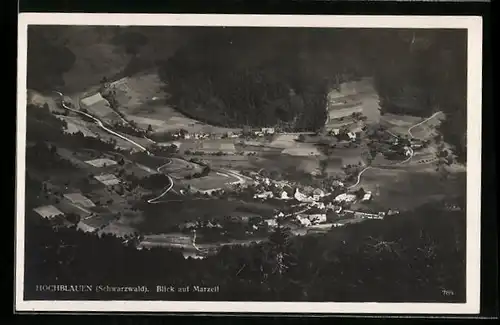 AK Marzell, Totalansicht mit Hochblauen (Schwarzwald) vom Flugzeug aus