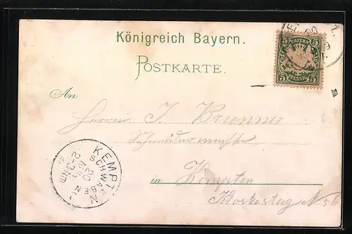 Lithographie München, Residenz, Feldherren-Halle und Theatinerkirche