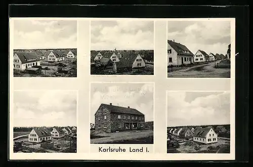 AK Karlsruhe, Land I, Häuseransichten, Bach & Schwarz, Gemischtwaren