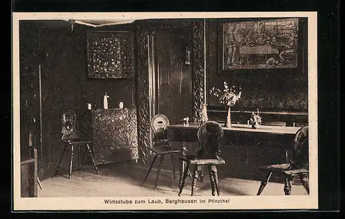 AK Karlsruhe-Berghausen, Gasthaus zum Laub