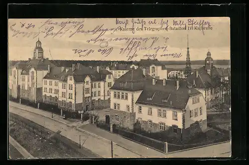 AK Karlsruhe, Kaserne des Telegraphen-Bataillon IV