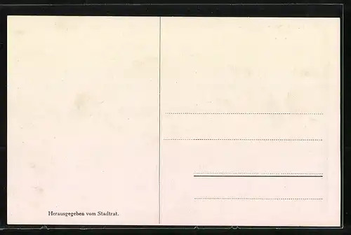 Künstler-AK sign. W. Hempfing: Karlsruhe, Marktplatz mit Strassenbahn