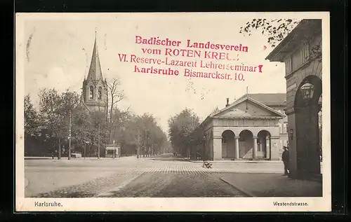 AK Karlsruhe, Blick in die Westendstrasse