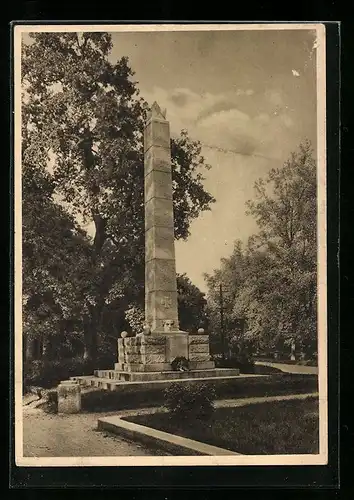 AK Karlsruhe, Blick zum Artilleriedenkmal