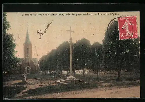 AK Beaubec-la-Rosière, Place de l`Eglise