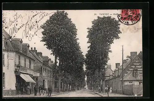 AK Yvetot, Strassenpartie aus dem Ort