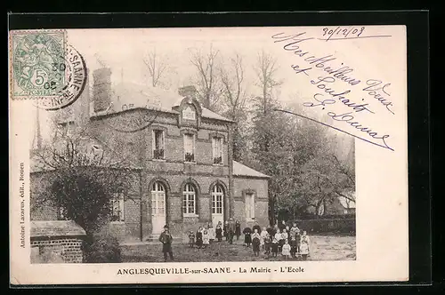AK Anglesqueville-sur-Saane, La Mairie-L`Ecole