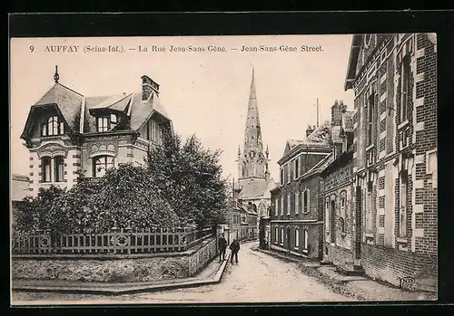 AK Auffay, La Rue Jean-Sans-Gene