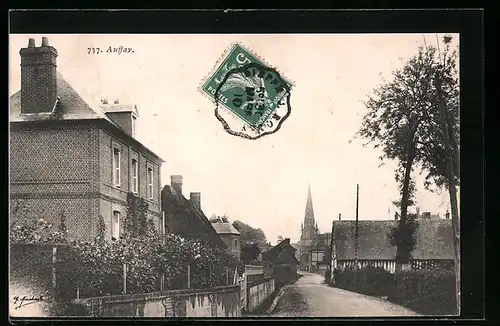 AK Auffay, Strassenpartie zur Kirche