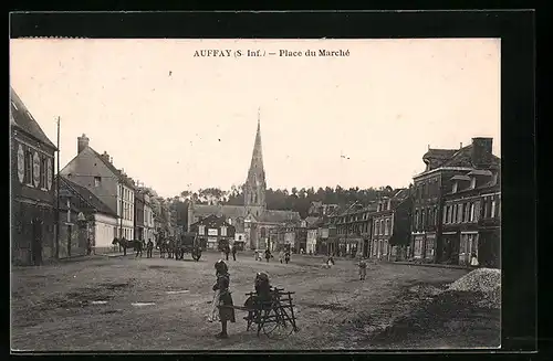 AK Auffay, Place du Marchè