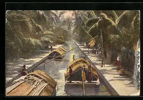 AK Ceylon / Sri Lanka, Negombo Canal and Padda Boats