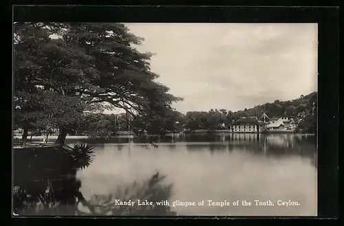 AK Kandy, Kandy Lake with glimpse of Temple of the Tooth