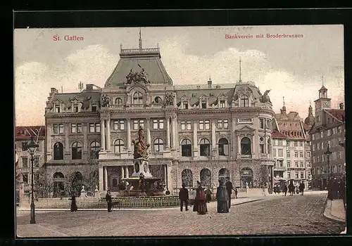 AK St. Gallen, Bankverein mit Broderbrunnen