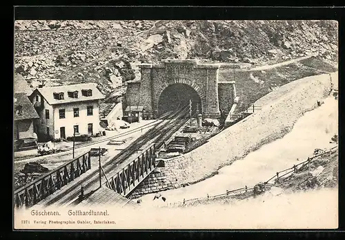 AK Göschenen, Blick auf den Gotthardtunnel