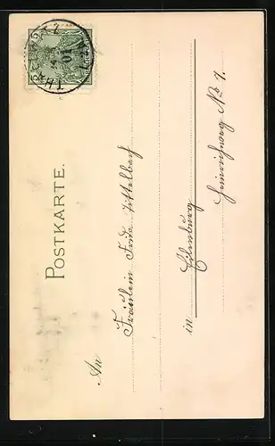 Künstler-AK Hübsche Frau im gemusterten Kleid mit Blumenkranz, Jugendstil