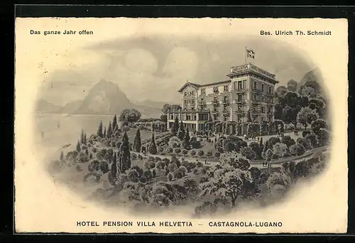 AK Castagnola-Lugano, Hotel Pension Villa Helvetia