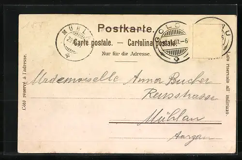 Lithographie Zugerberg, Grand Hotel, Kuranstalt Schönfels