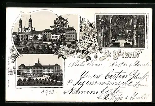 Lithographie St. Urban, Kirche, Inneres