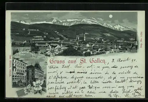 Mondschein-Lithographie St. Gallen, Walhalla Restaurant
