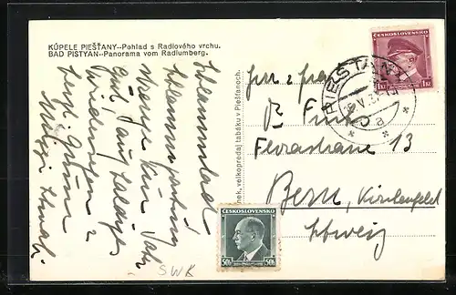 AK Bad Pistyan, Panorama vom Radiumberg