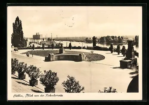 AK Stettin, Blick von der Hakenterrasse