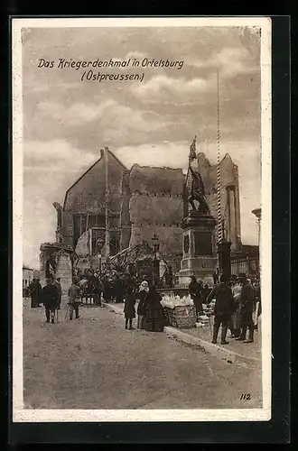 AK Ortelsburg, Das Kriegerdenkmal, Ruine
