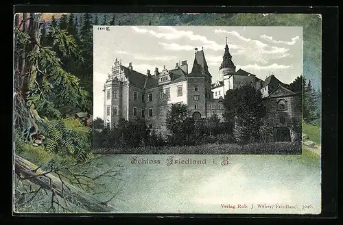 AK Friedland / Frydlant, Blick zum Schloss Friedland