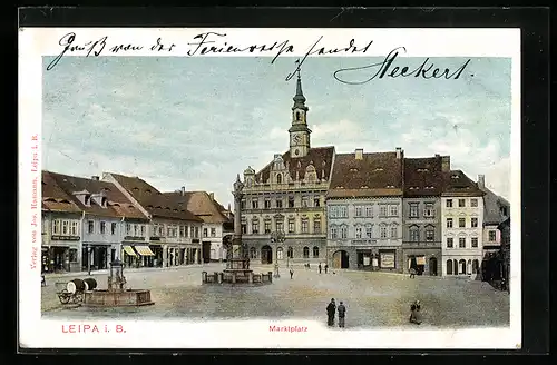 AK Leipa i. B., Sicht auf den Marktplatz