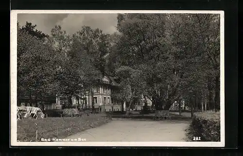 AK Bad Hammer am See, Blick auf ein Gebäude mit Garten