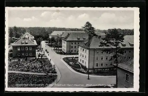 AK Eberswalde, Prinz-Friedrich-Karl-Kaserne, Blick vom Stabsgebäude