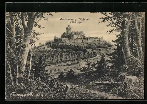Künstler-AK Otto Thomasczek: Wachsenburg /Th., Wachsenburg (Gleiche)