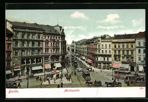 AK Berlin-Kreuzberg, Strassenbahn am Moritzplatz