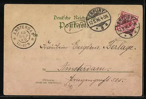 Lithographie Erfurt, Rathaus, Dom & St. Serverikirche