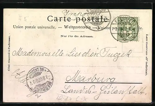 AK Fleurier, Tir Cantonal Neuchatelois 1902, Münzen