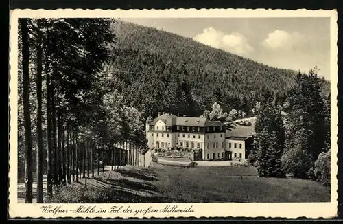 AK Markersbach, Wolfner-Mühle im Tal der grossen Mittweida