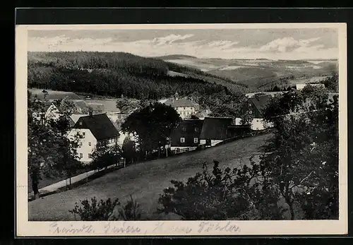 AK Falkenhain, Gesamtansicht von einem Berg aus