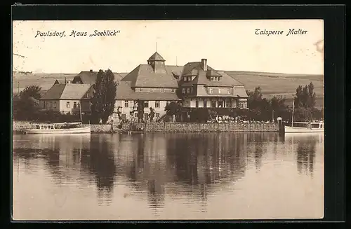 AK Paulsdorf, Gasthaus Seeblick an der Talsperre Malter