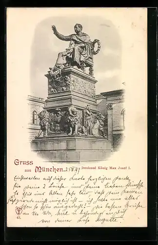 AK München, Denkmal König Max Josef I.