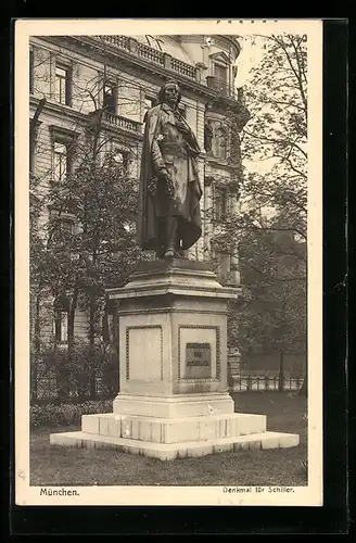 AK München, Maximiliansplatz, Denkmal für Schiller