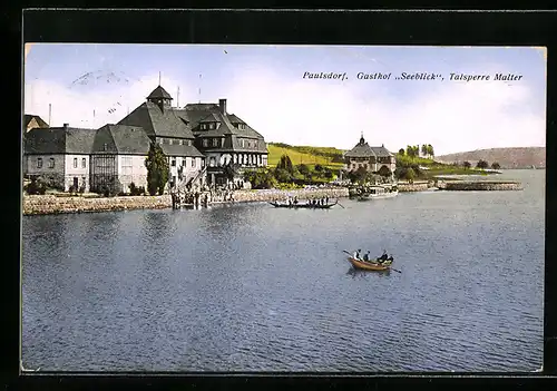 AK Paulsdorf, Gasthof Seeblick, Talsperre Malter