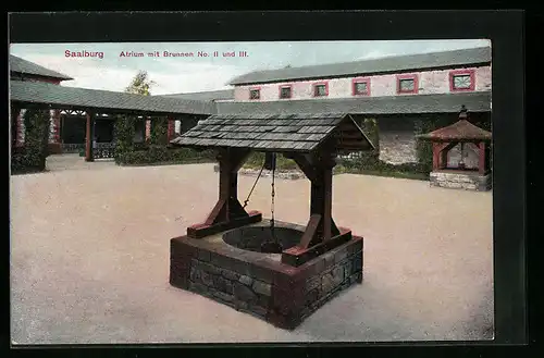 AK Bad Homburg vor der Höhe, Kastell Saalburg, Atrium mit Brunnen No. II. und III.