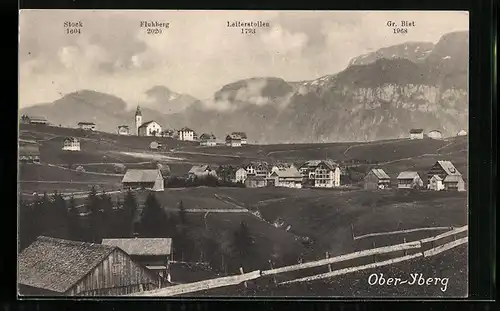 AK Oberiberg, Panorama mit Fluhberg und Leiterstollen