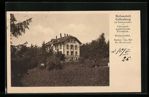 AK Callenberg, Heilanstalt