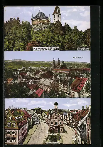 AK Kempten i. Algäu, Burghalde, Rathausplatz