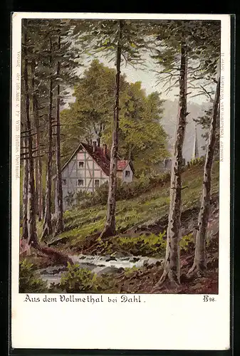 Künstler-AK Dahl, Haus im Vollmethal