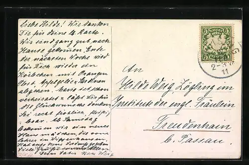 Künstler-AK M. Müller jun.: Hirschfamilie am Fluss, röhrender Hirsch