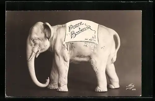 AK Porte Bonheur, Elefanten-Figur