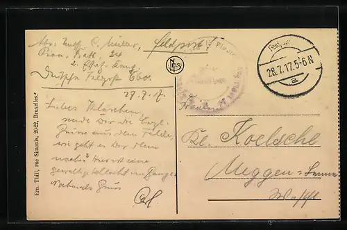 AK Kontrolle einer Milchverkäuferin mit Hundegespann in Flandern